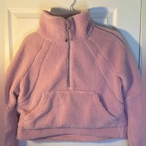 Size xs/s Lululemon Pink peony Scuba oversized fleece funnel neck.